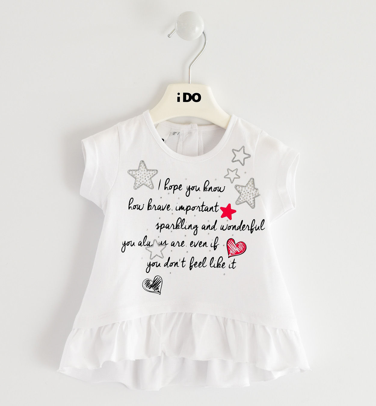 T-shirt con ruche 100% cotone