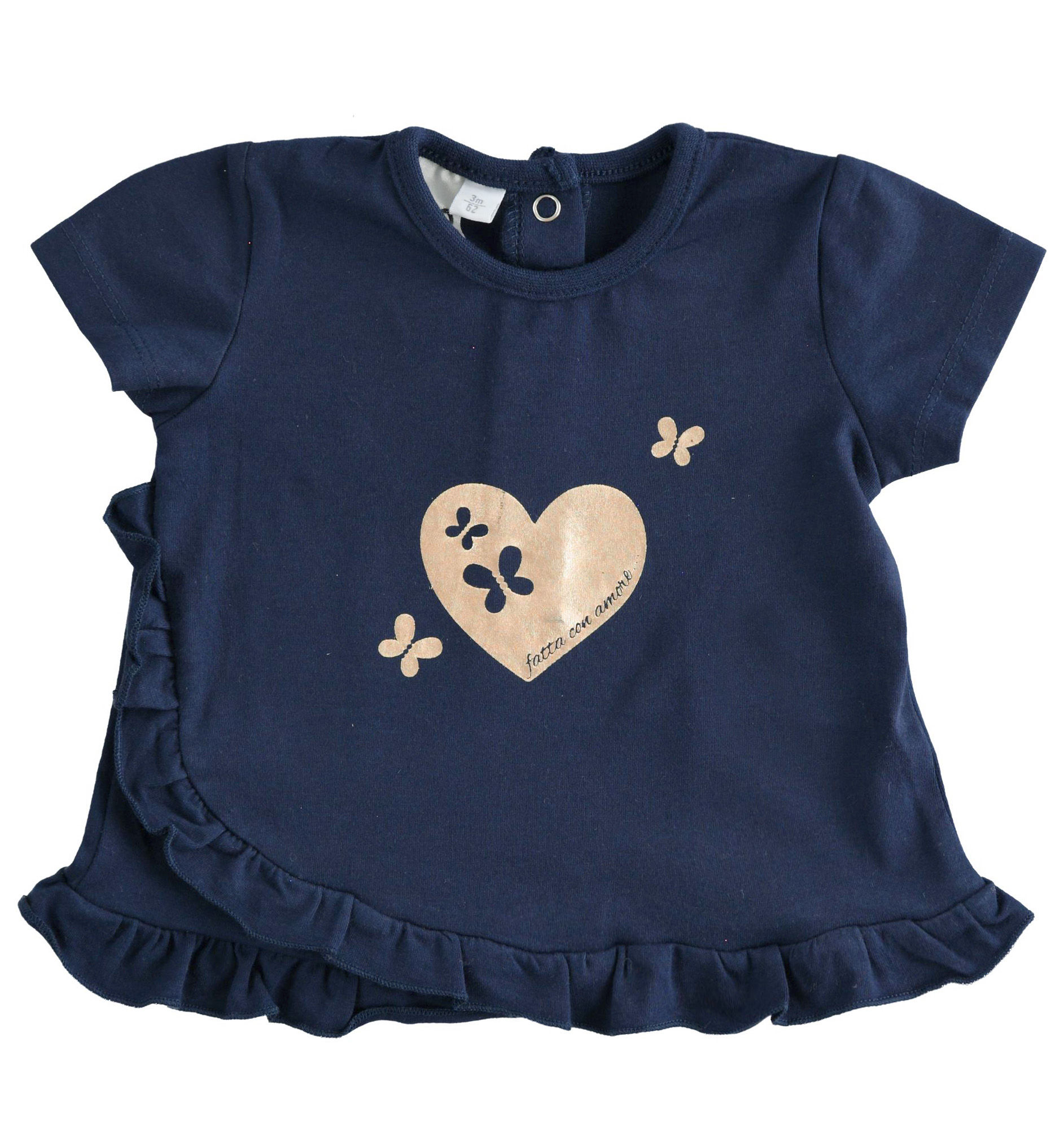 Particolare maglietta con cuore e ruche