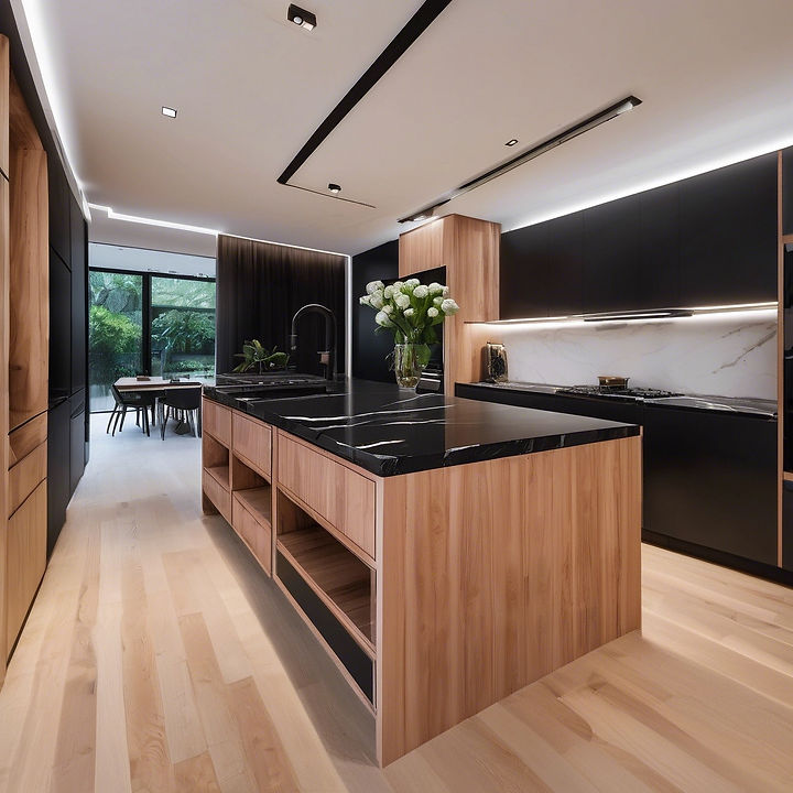 custom black and wood kitchen with modern feel and led lighting.jpg