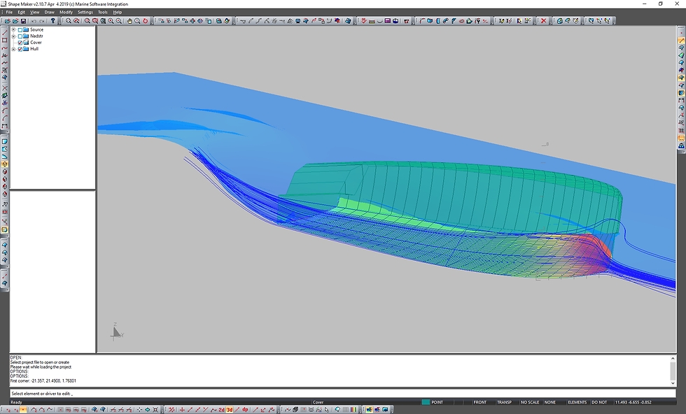 Fast speed boat CFD results in Shape Maker.
