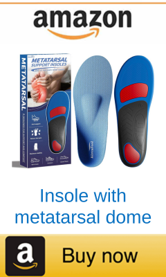 Insole with metatarsal dome for Morton's neuroma