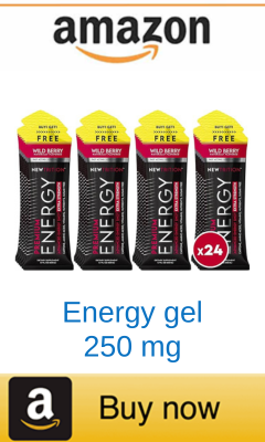 Caffeinated energy gel for runners 250mg