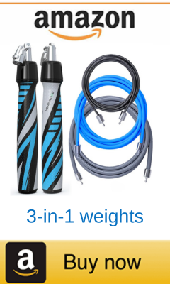 Hererope variable weight jump rope for Achilles tendonitis