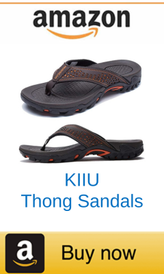 KIIU men's thong sandals for heel bursitis