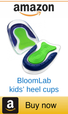 BloomLab gel heel cups for kids with Sever's Disease