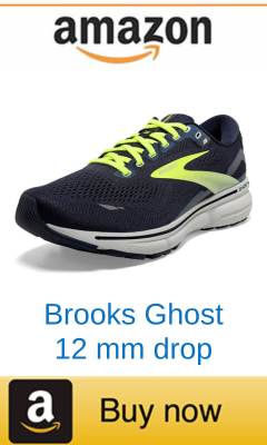 Brooks Ghost men's running shoe with heel-to-toe drop
