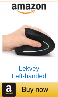 Left-handed upright ergonomic mouse