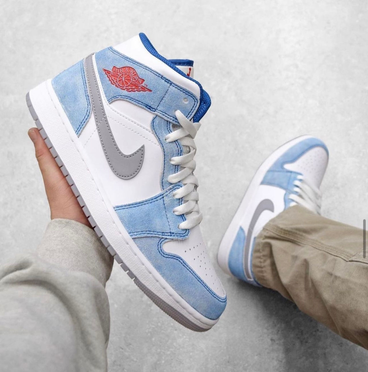 Nike Air Jordan 1 Mid “French Blue Fire Red”