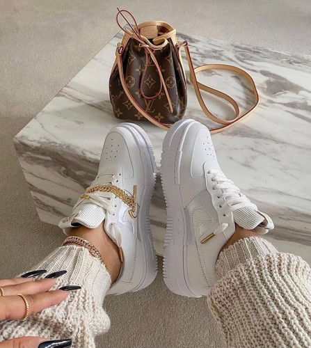 Pixel Gold Chain Air Force Pixel Leather Sneakers Air Force Low