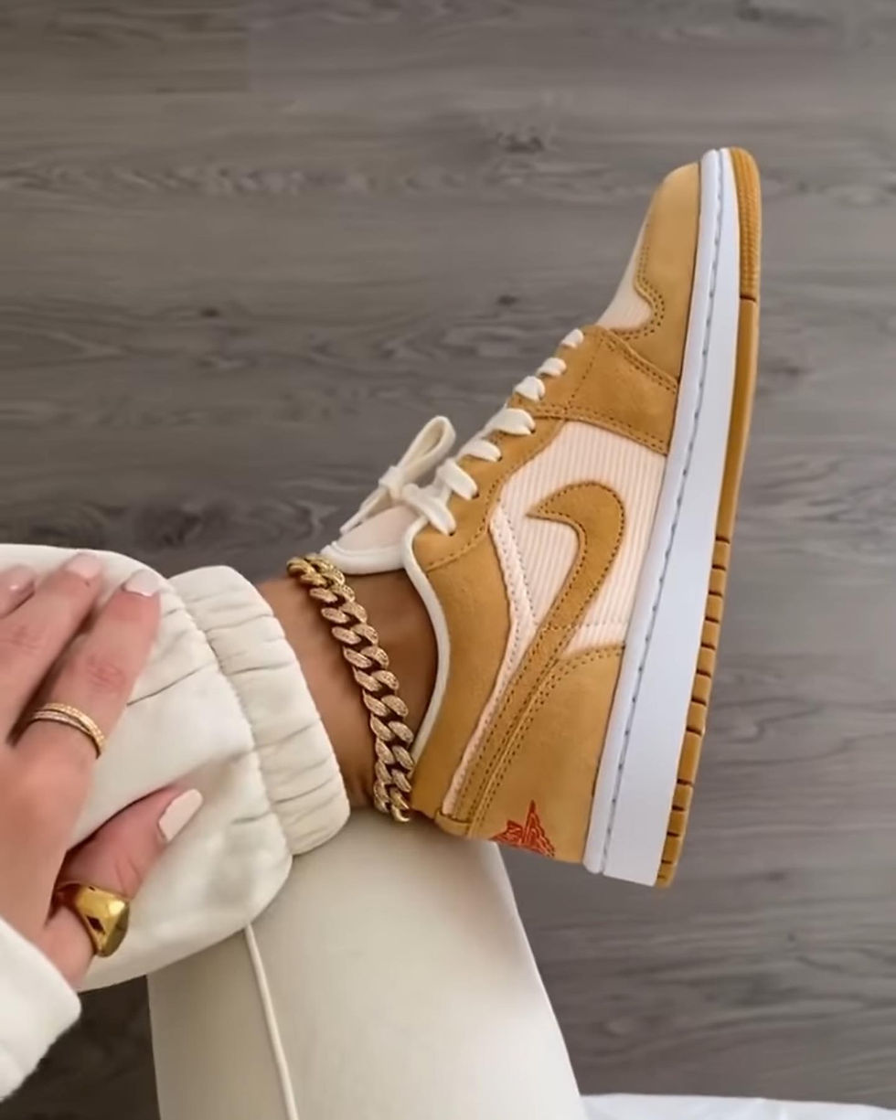 Nike Air Jordan 1 Low "Twine Orange Quartz Corduroy" Adam Shoes