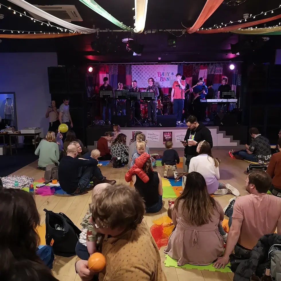 families enjoying live music at a gig