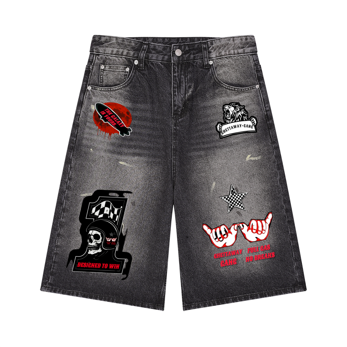 Men’s Vintage Wash Wide Leg Denim Shorts