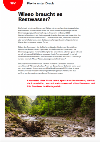 Ausschnitt aus der Infobroschüre zum Thema Restwasser. Was ist es und wieso brauchen wir Restwasser?
