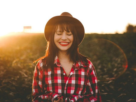 Woman outside smiling