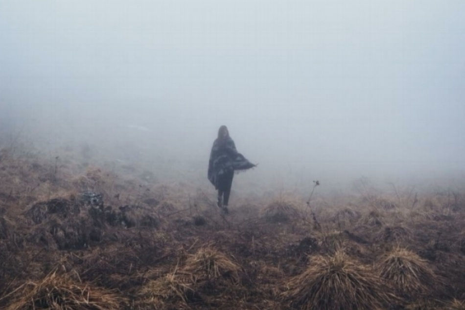 woman in fog