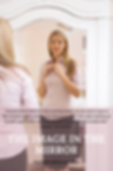 pinterest pin woman looking in mirror