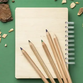 Set de lápices y colores personalizados ecológicos para promociones