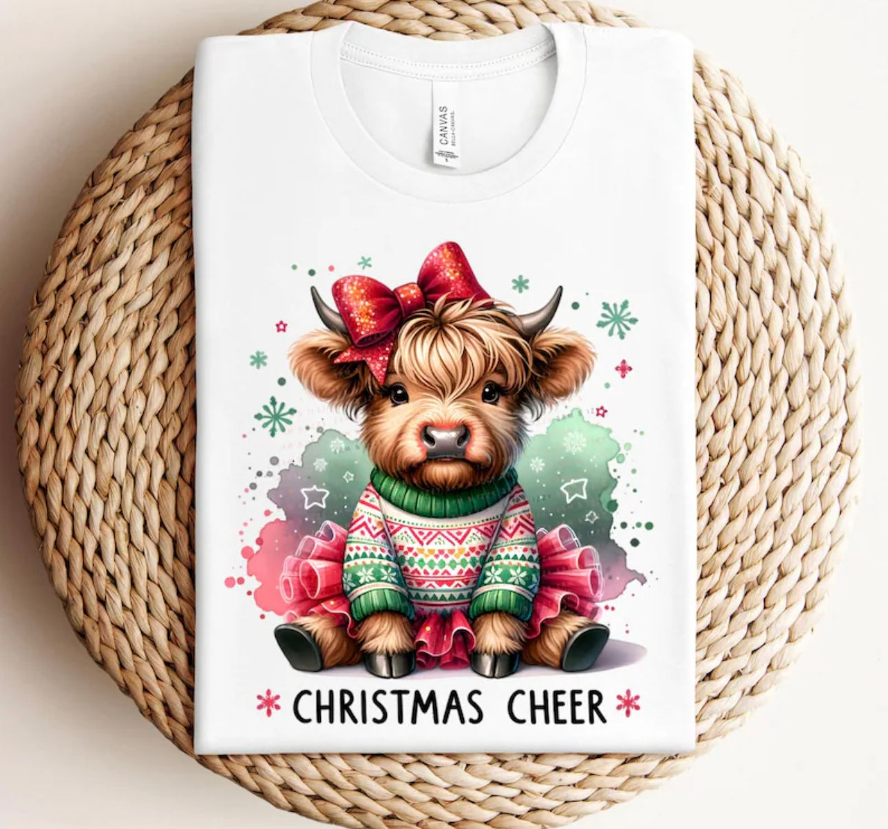 Christmas Hyland Cow (Glitter)