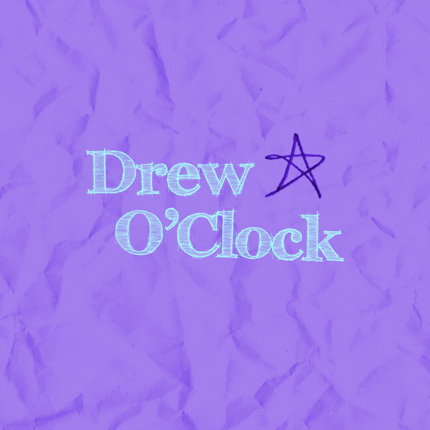 Drew O'Clock logo on scrumpled paper with hand drawn star
