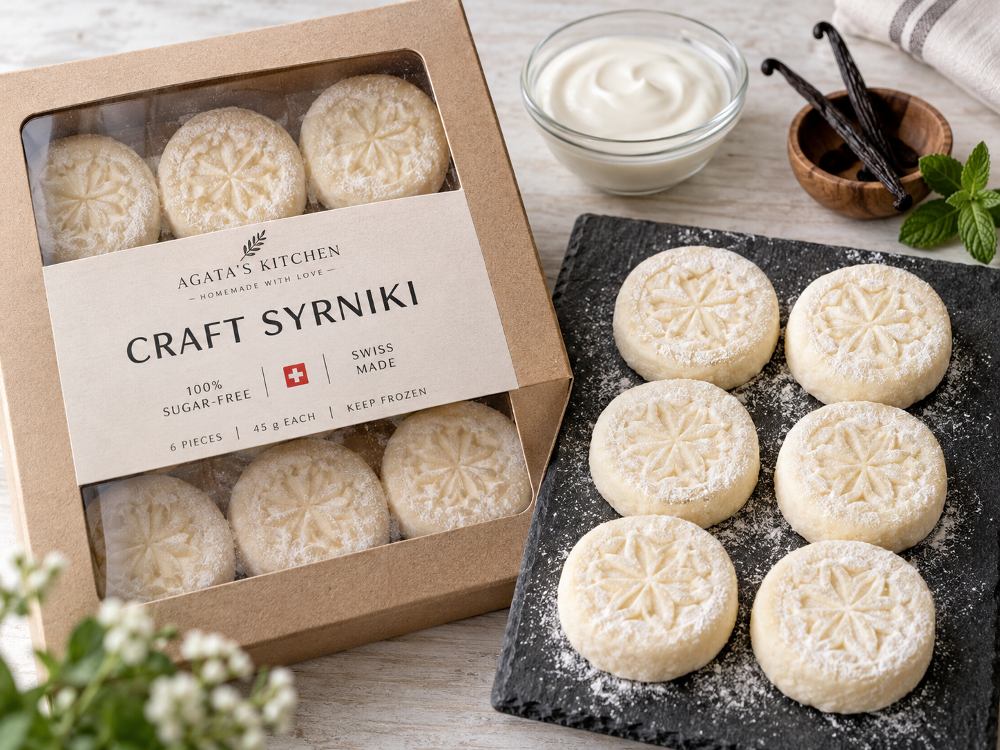 Syrniki "Fit & Clean" (Sugar-Free, RAW & Frozen) — 6 pcs
