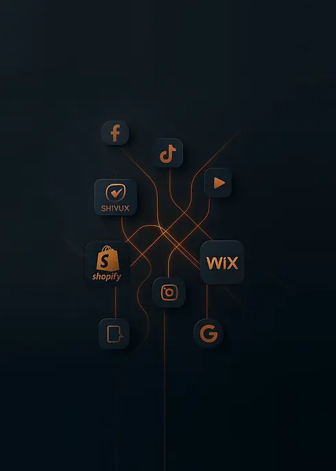 Shopify2 Wix Digital Ecosystem in Glow.webp