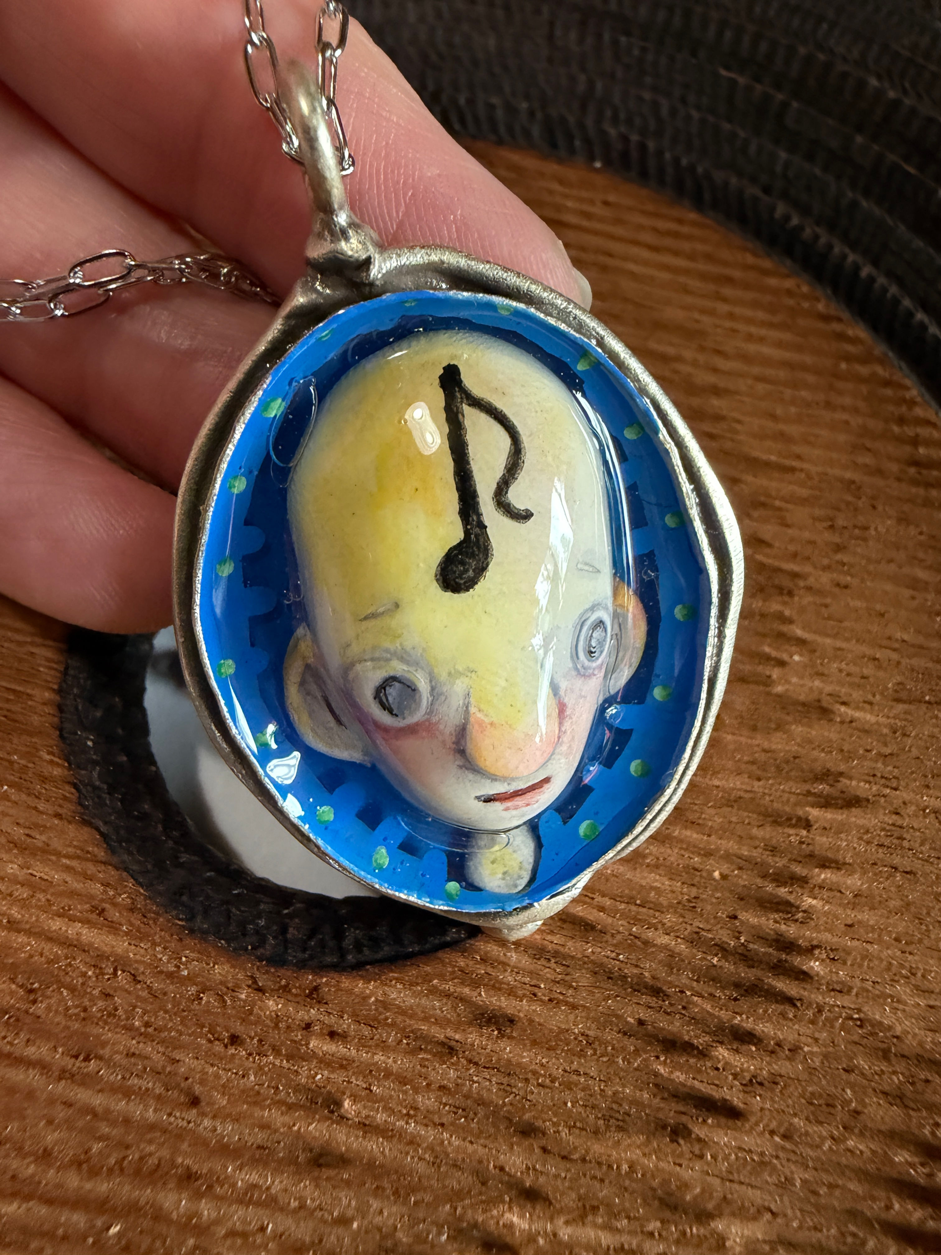 Illustrated Musical Face PENDANT/Bag Charm