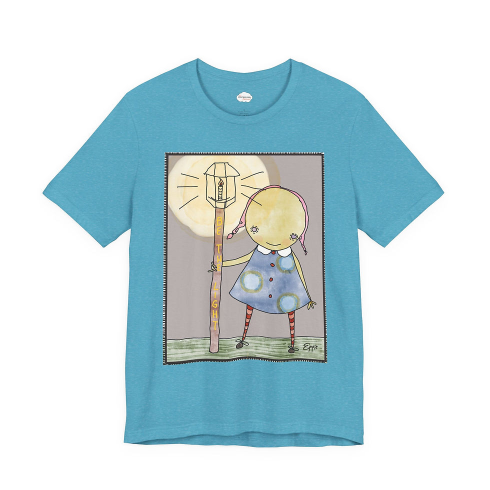 Thumbnail: Be the Light illustration T-Shirt | uplifting girl graphic tee