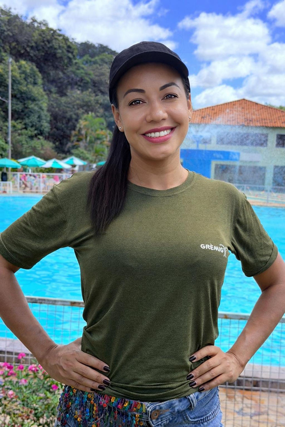 Close-up view of a fitness instructor demonstrating functional training exercises outdoors