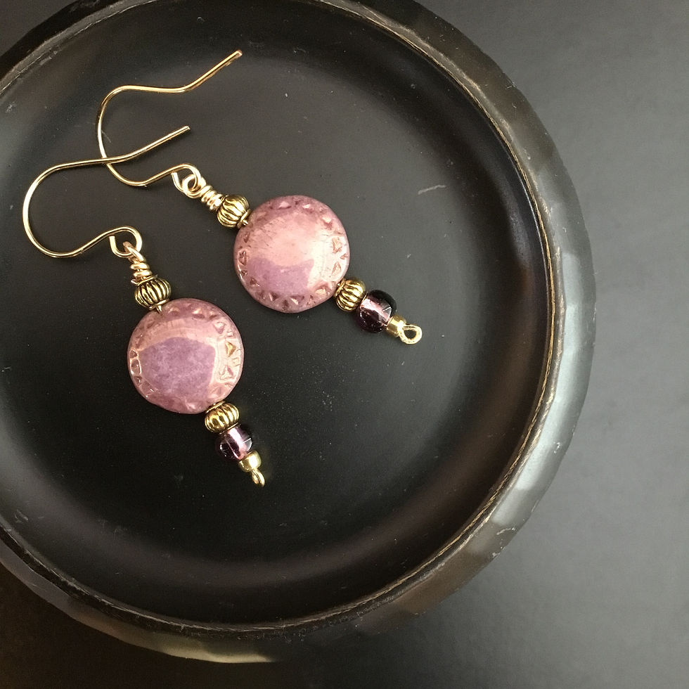 Thumbnail: Pink Luster Handcrafted Earrings