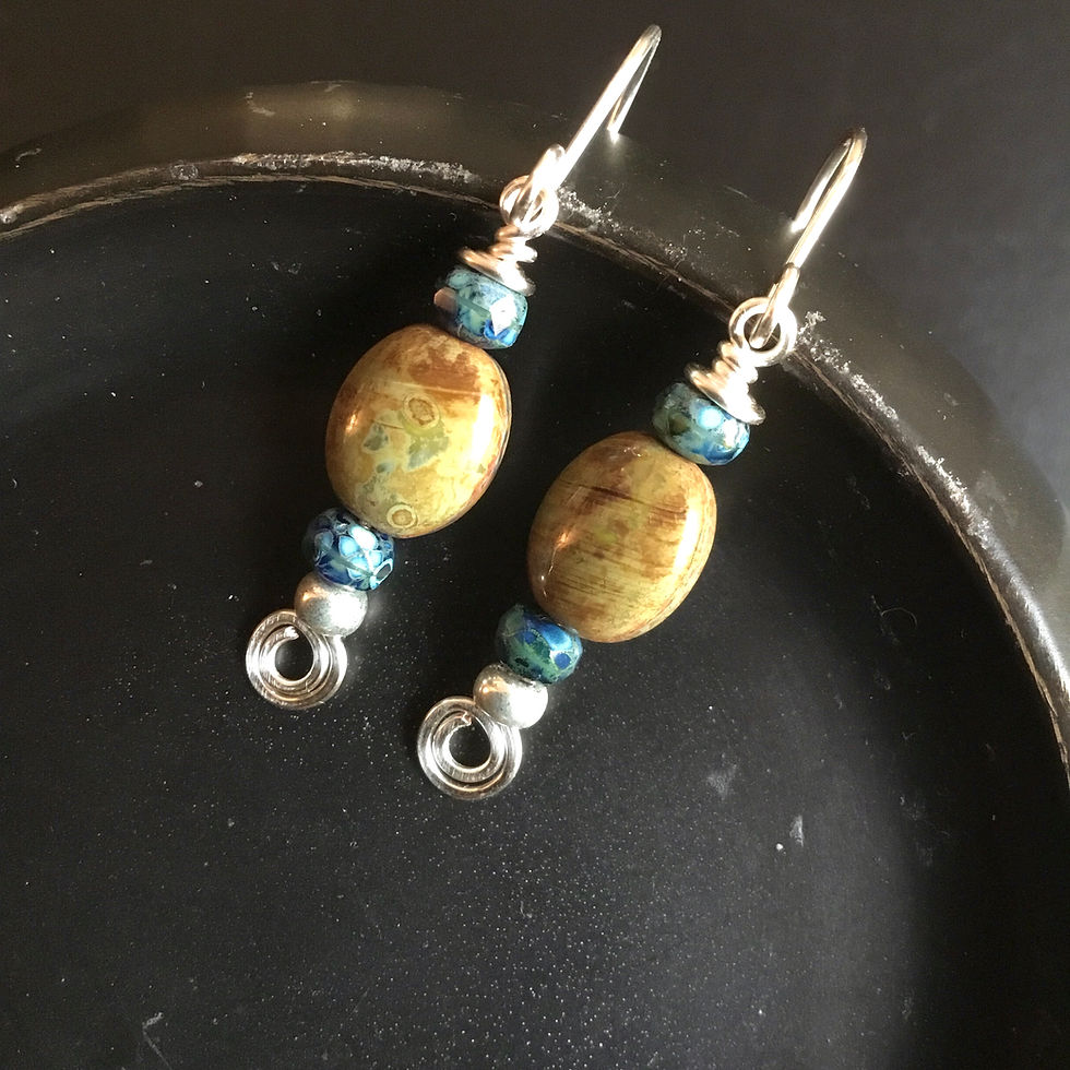 Thumbnail: Lichen Swirl Handcrafted Earrings