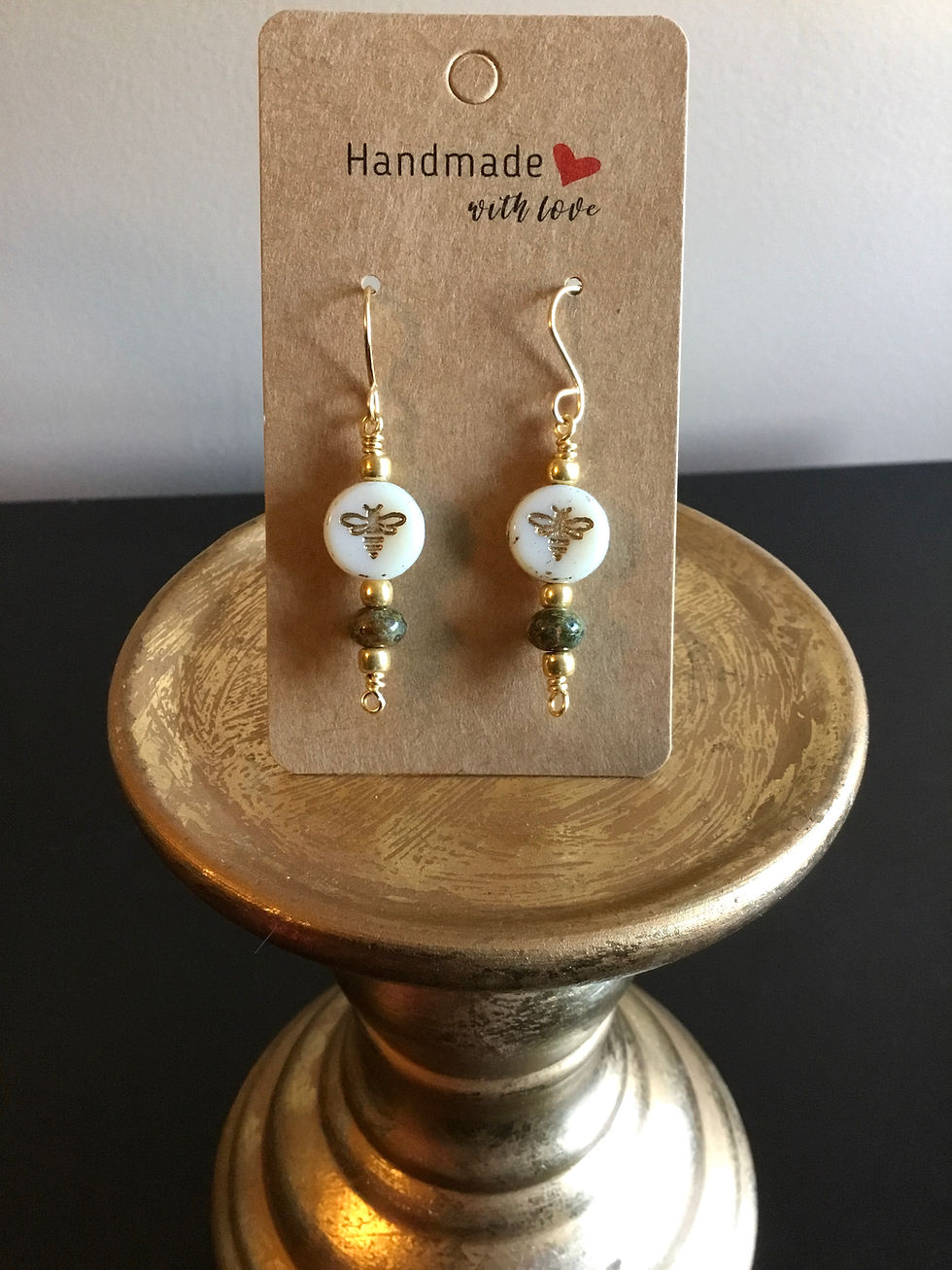 Thumbnail: Honey Bee Ivory Handcrafted Earrings