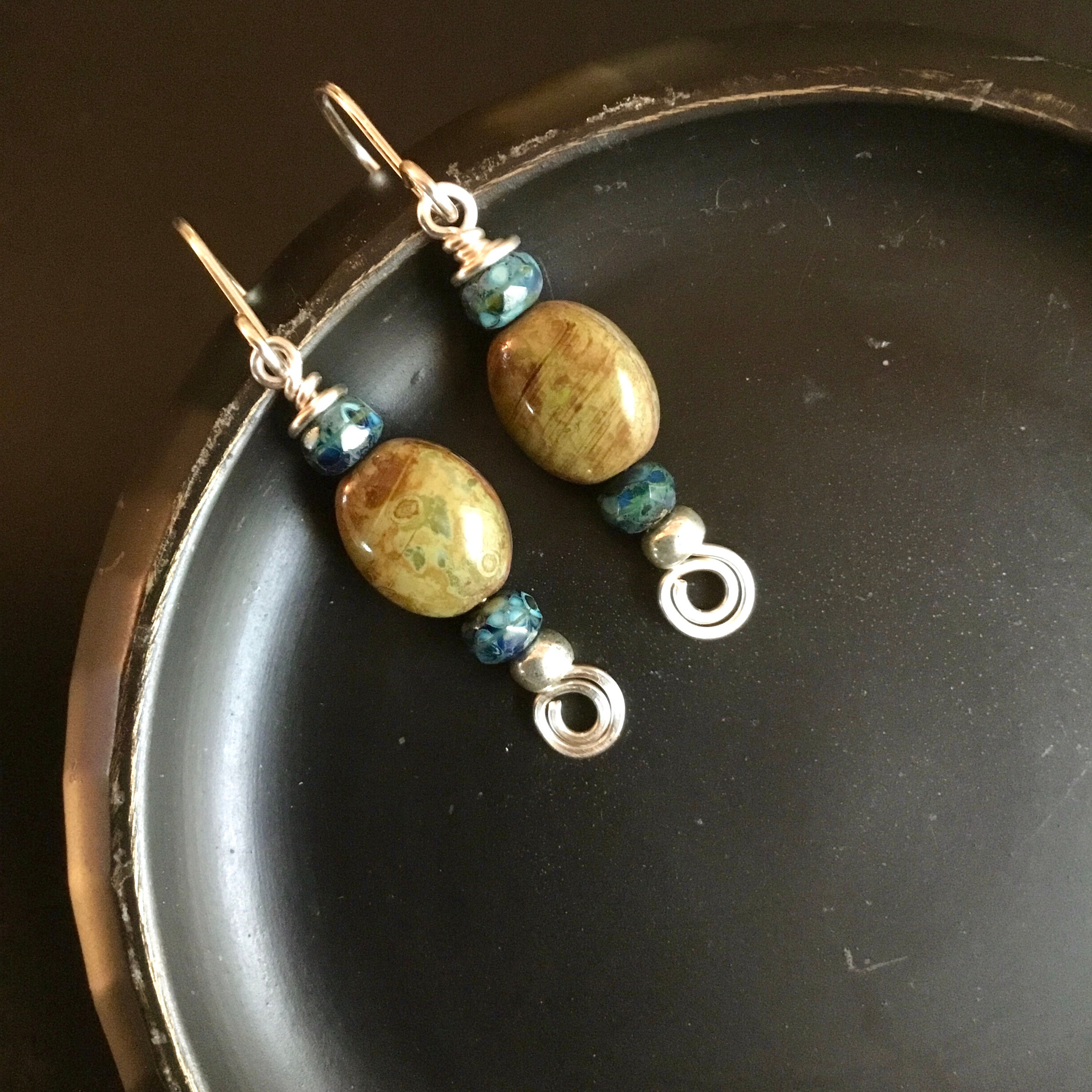Lichen Swirl Handcrafted Earrings
