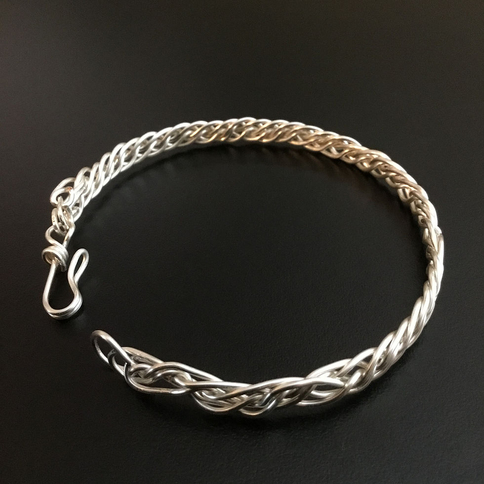 Thumbnail: Silver Twist Handcrafted Bracelet