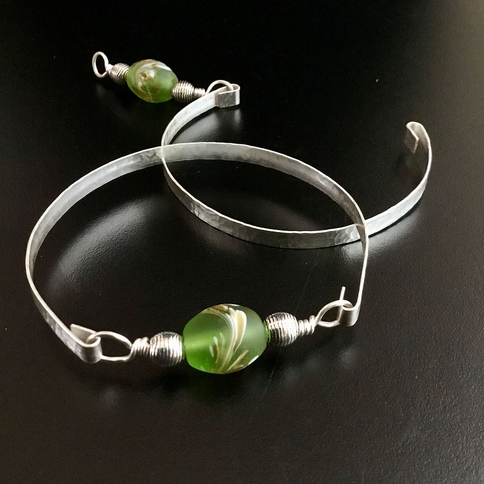 Thumbnail: Ivy Handcrafted Bangle and Earrings (set)