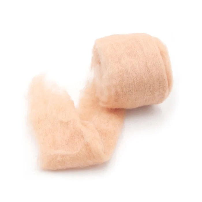 Peach Kiss thinly carded felting wool batt