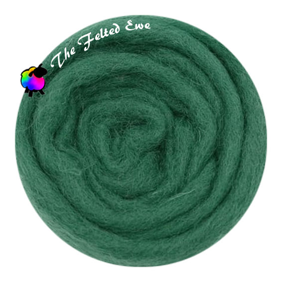 Emerald Isle green needle felting wool batt