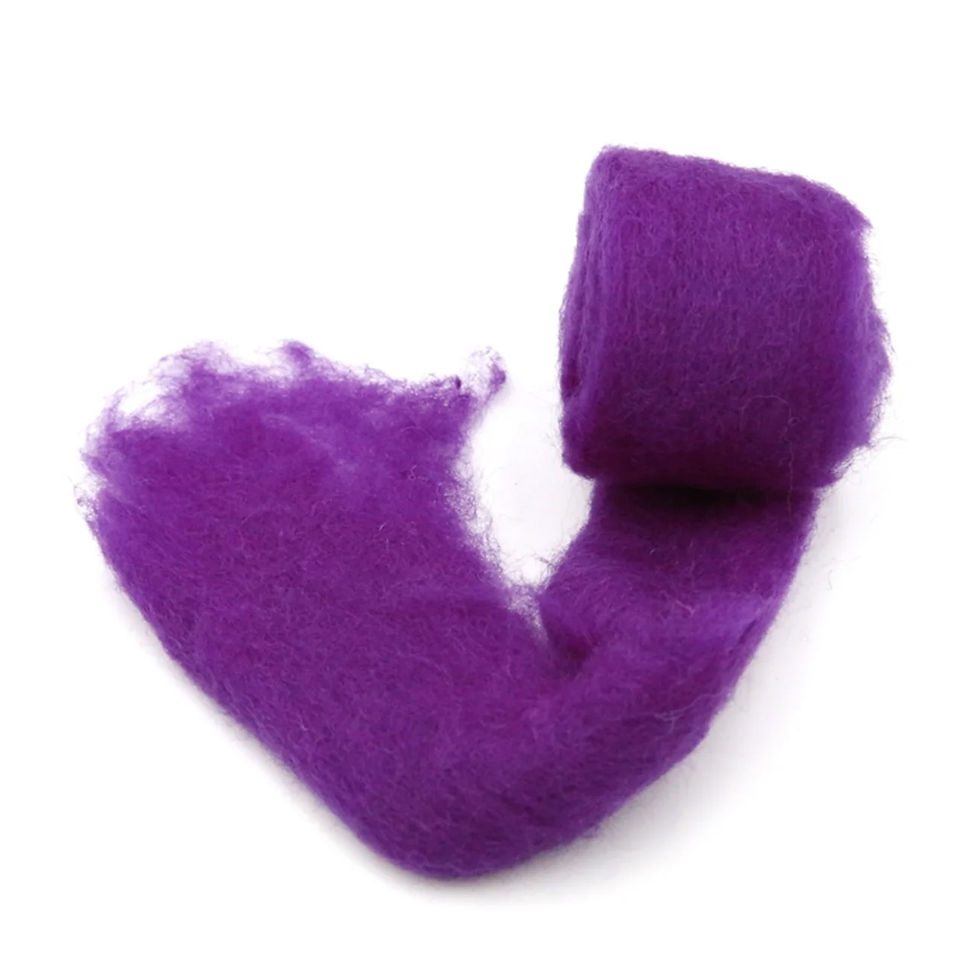 Magenta Mystics thinly carded felting wool batt