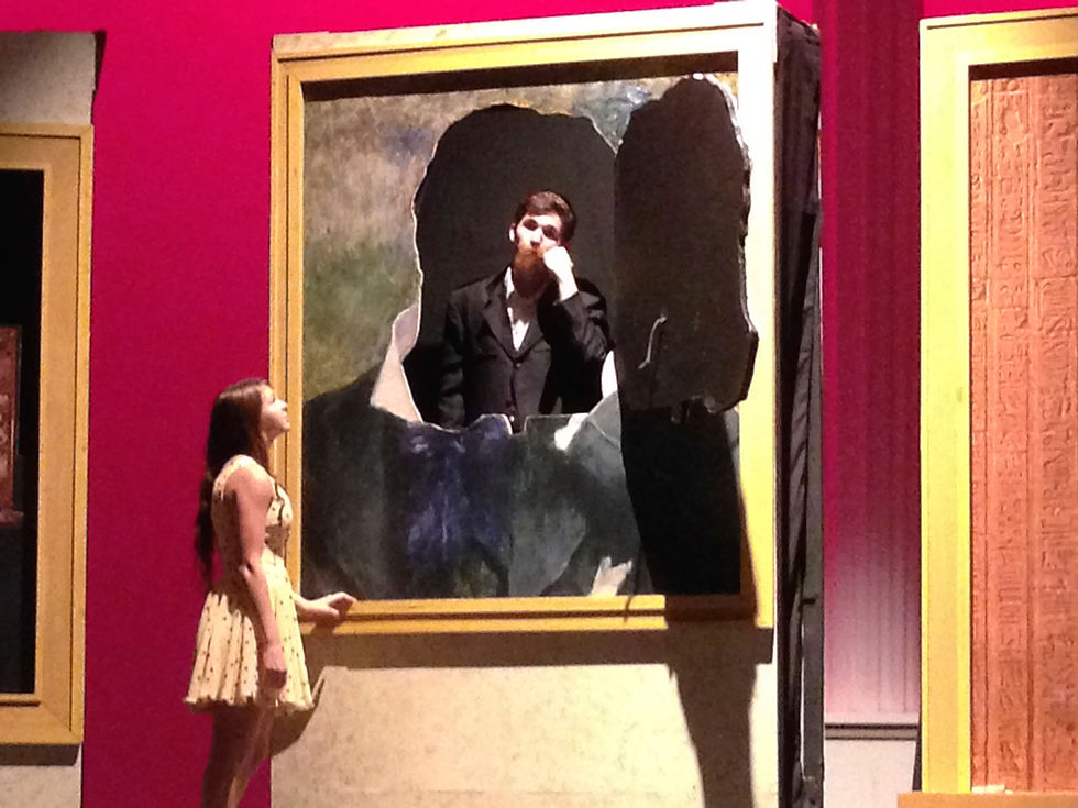 Painter interacting with Portrait