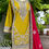 Thumbnail: Contrast colour Chinon silk loose fit trouser /kameez with full dupatta 