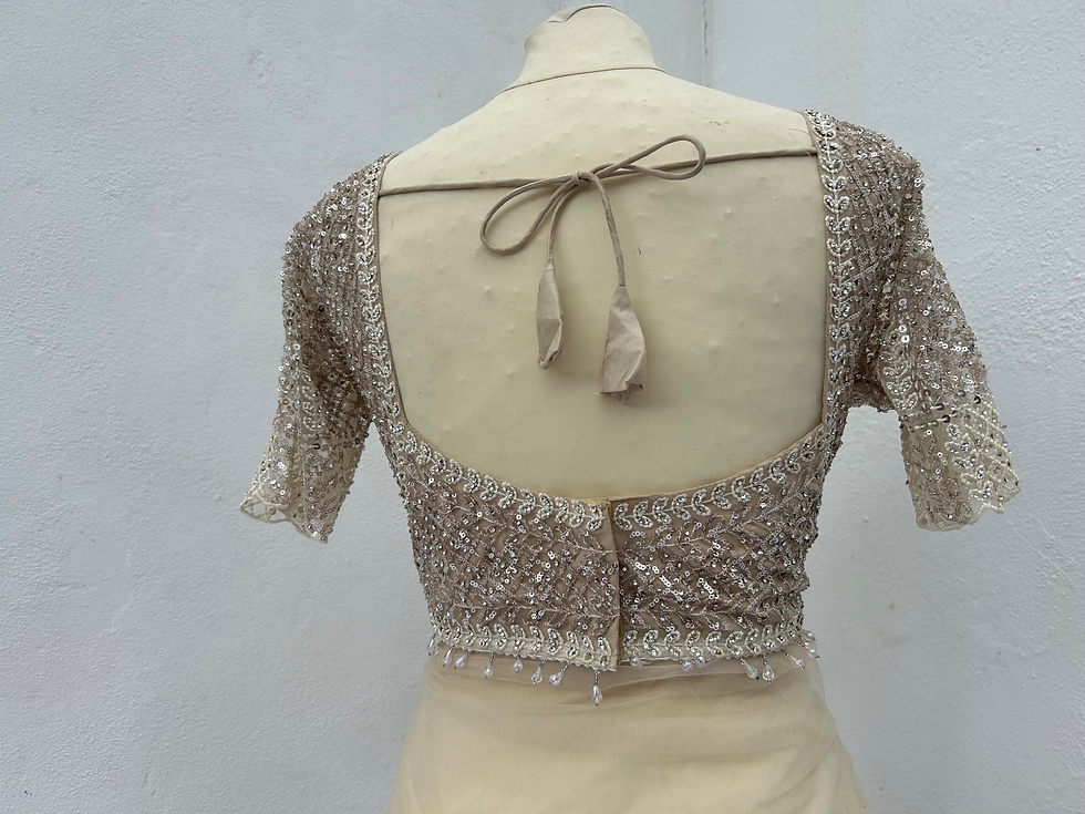 Thumbnail: Heavy net with sequin & stonework saree 