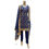 Thumbnail: Navy Net with gold embroidery patiala/Lycra pajami suit