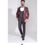 Thumbnail: Plum tailored suit jacket with satin lapels
