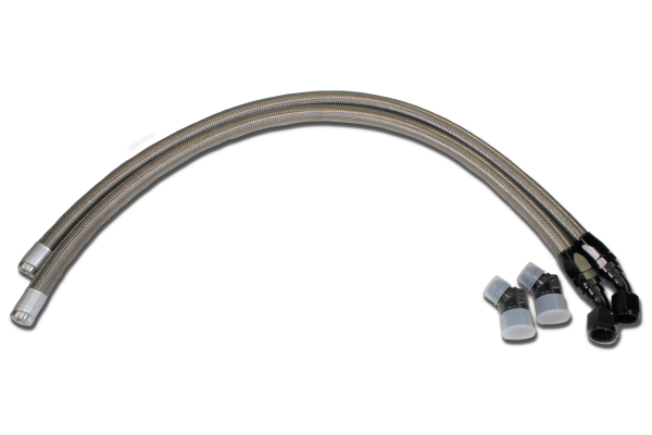 G&R Diesel | Tappet Cover Hose Kit Braided Stainless For 89-02 Cummins 25/3500
