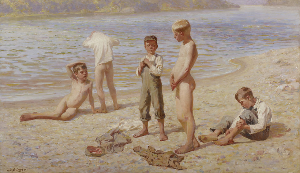 Alexander Grinager, “Boys Bathing” (1894). Minneapolis Institute of Art. (Public Domain)