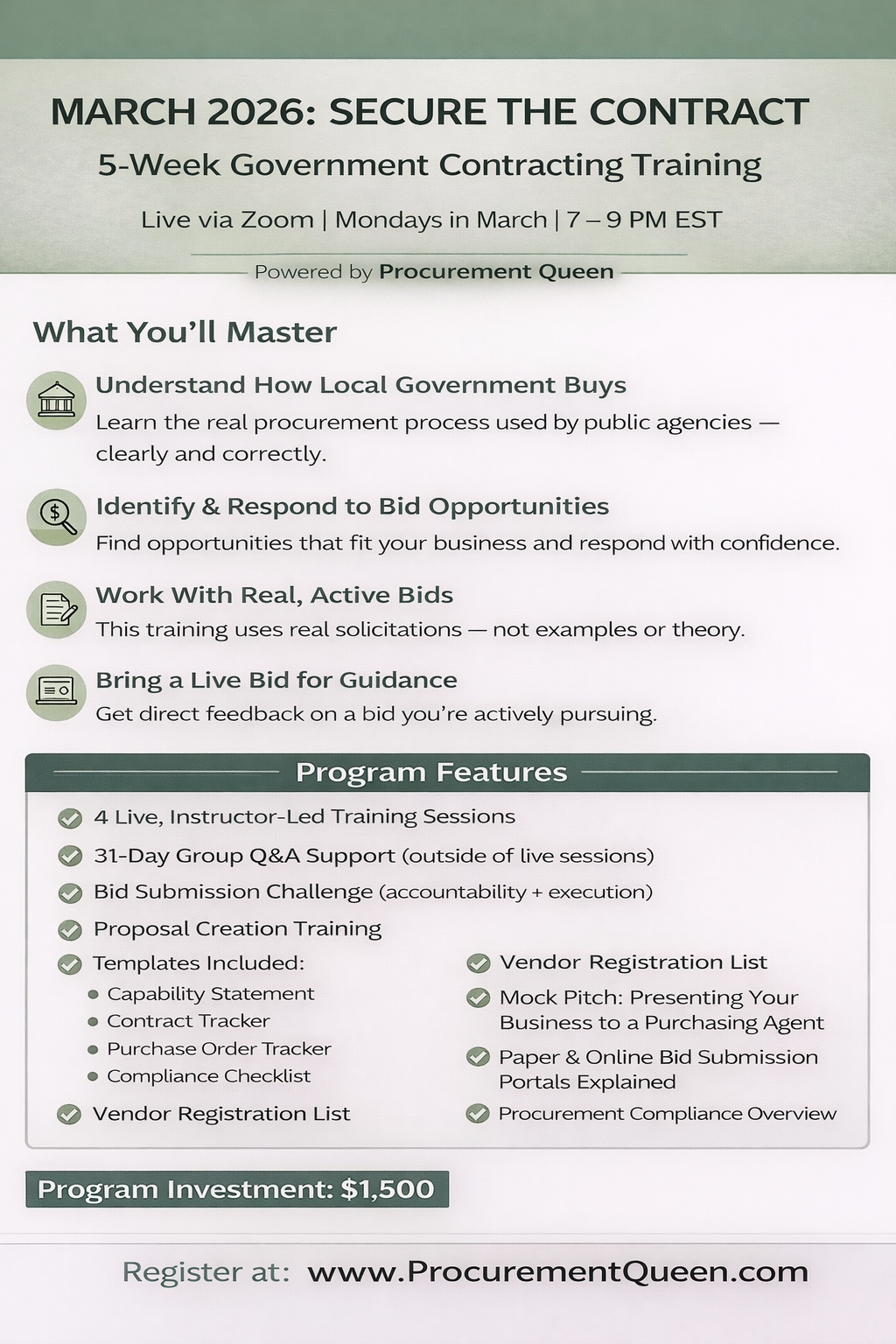 MARCH 2026: SECURE THE CONTRACT