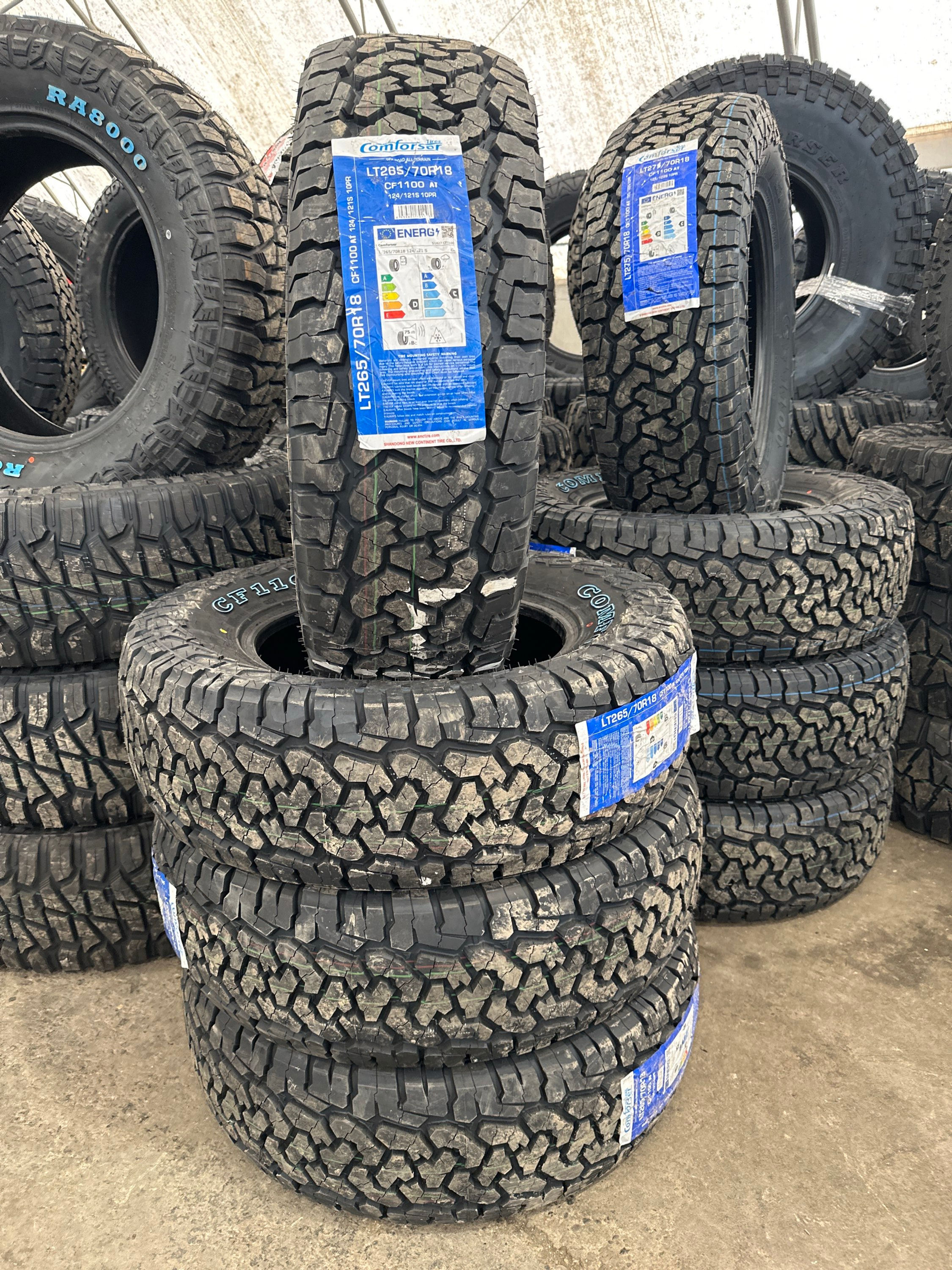 Set of 4- 265/70/18 Comforser 10Ply