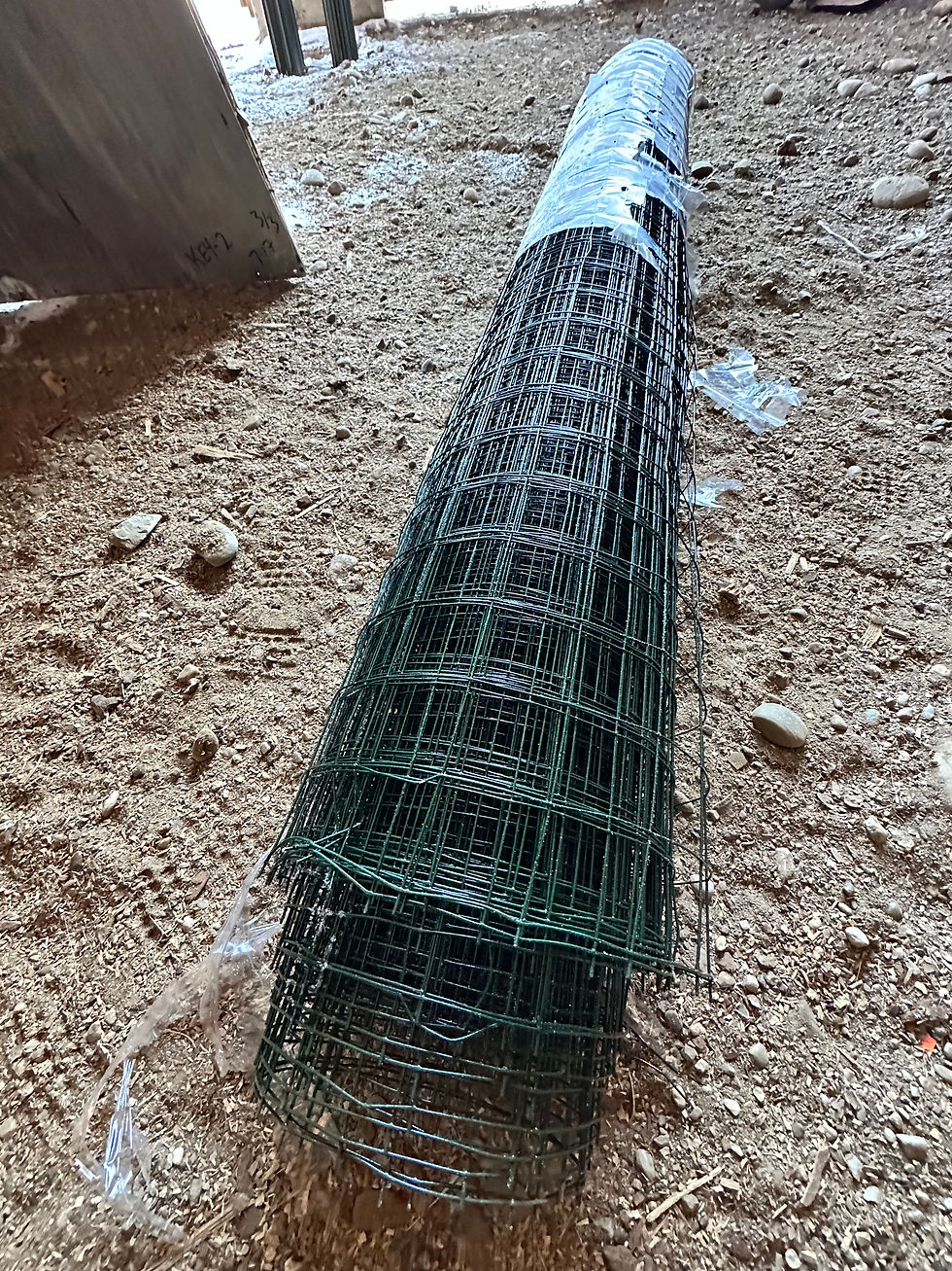 Thumbnail: 240m(800')green PVC coated deer fence with 41 posts