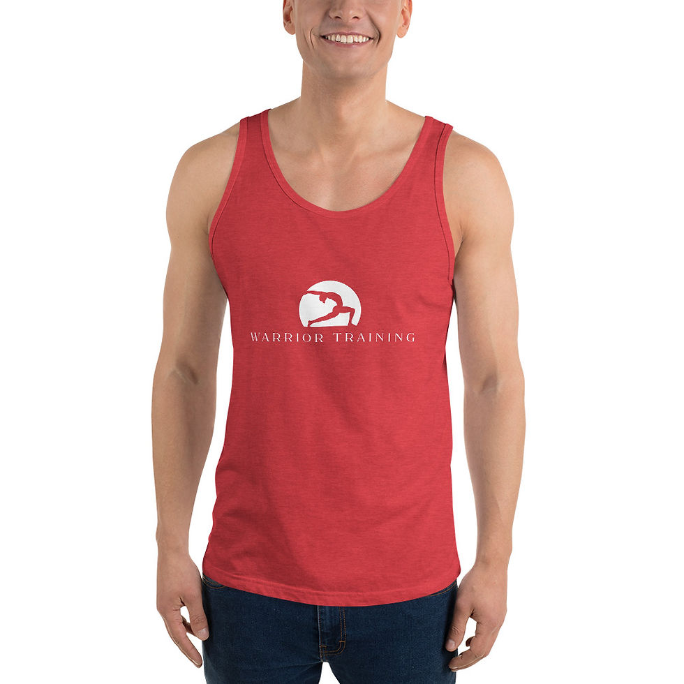 Thumbnail: Warrior Training Men's Tank Top (Full Logo Back; White Text)