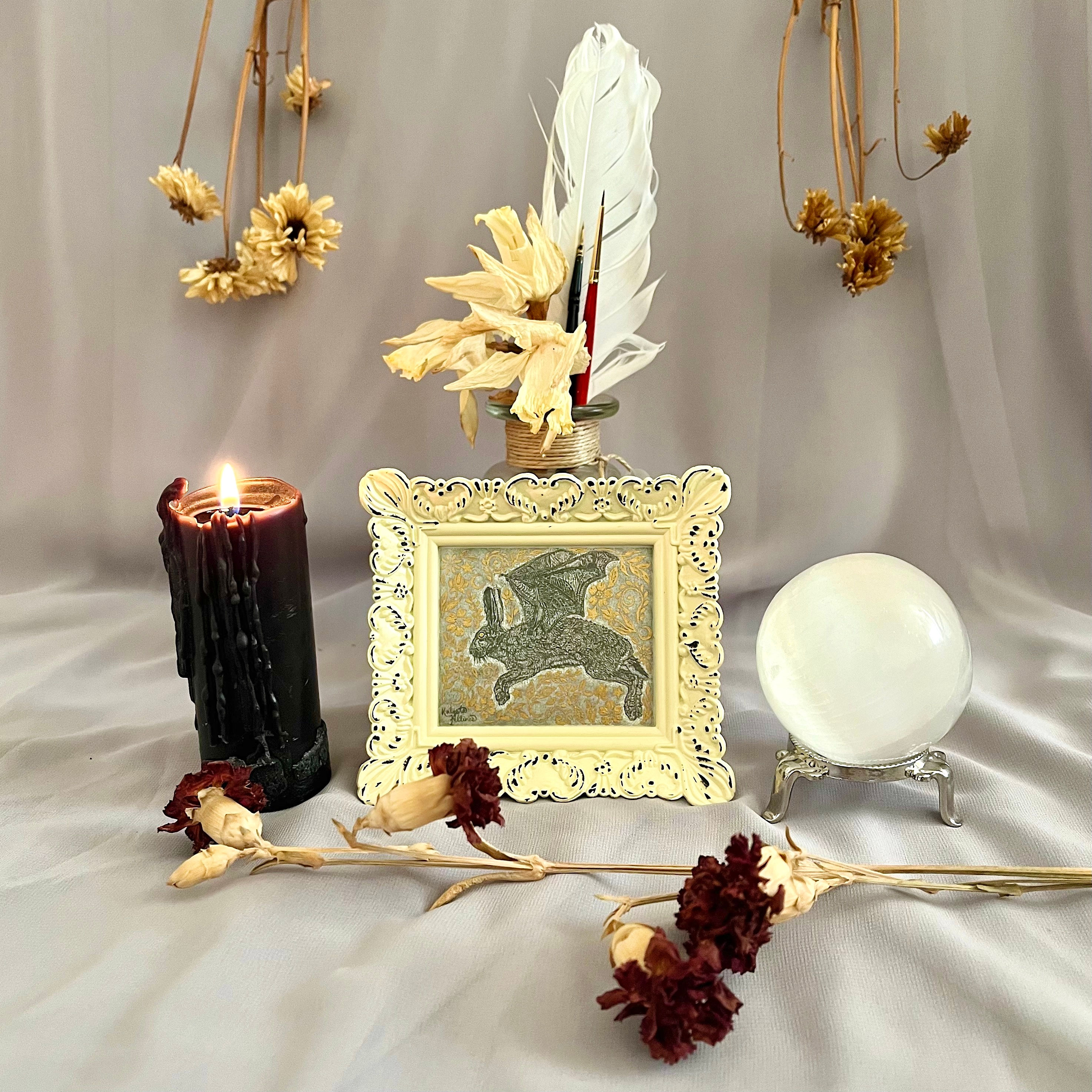 "Golden Flight" mini framed original illustration