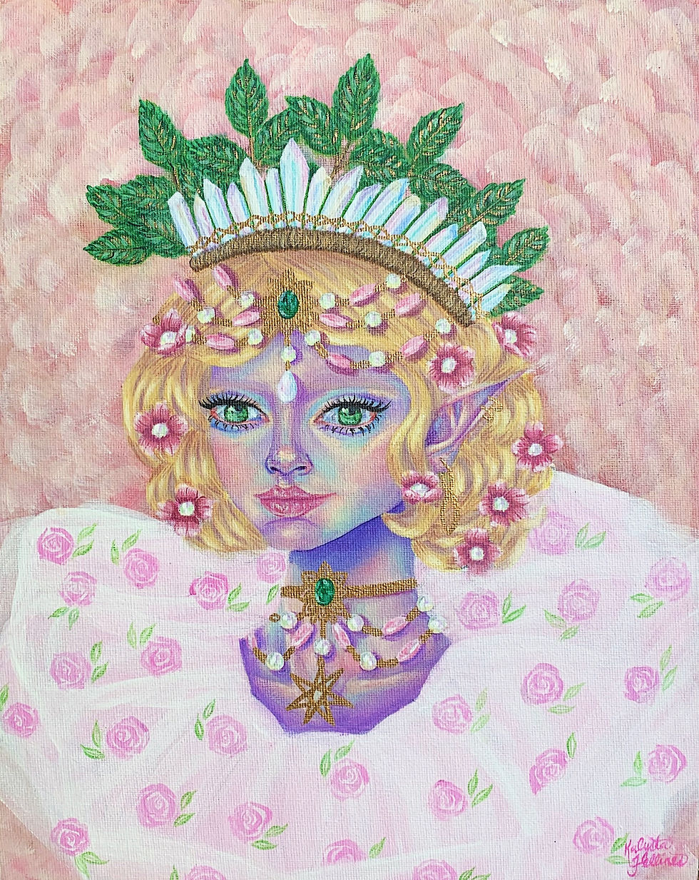 Thumbnail: "Portrait of a Young Fae Queen" acrylic painting